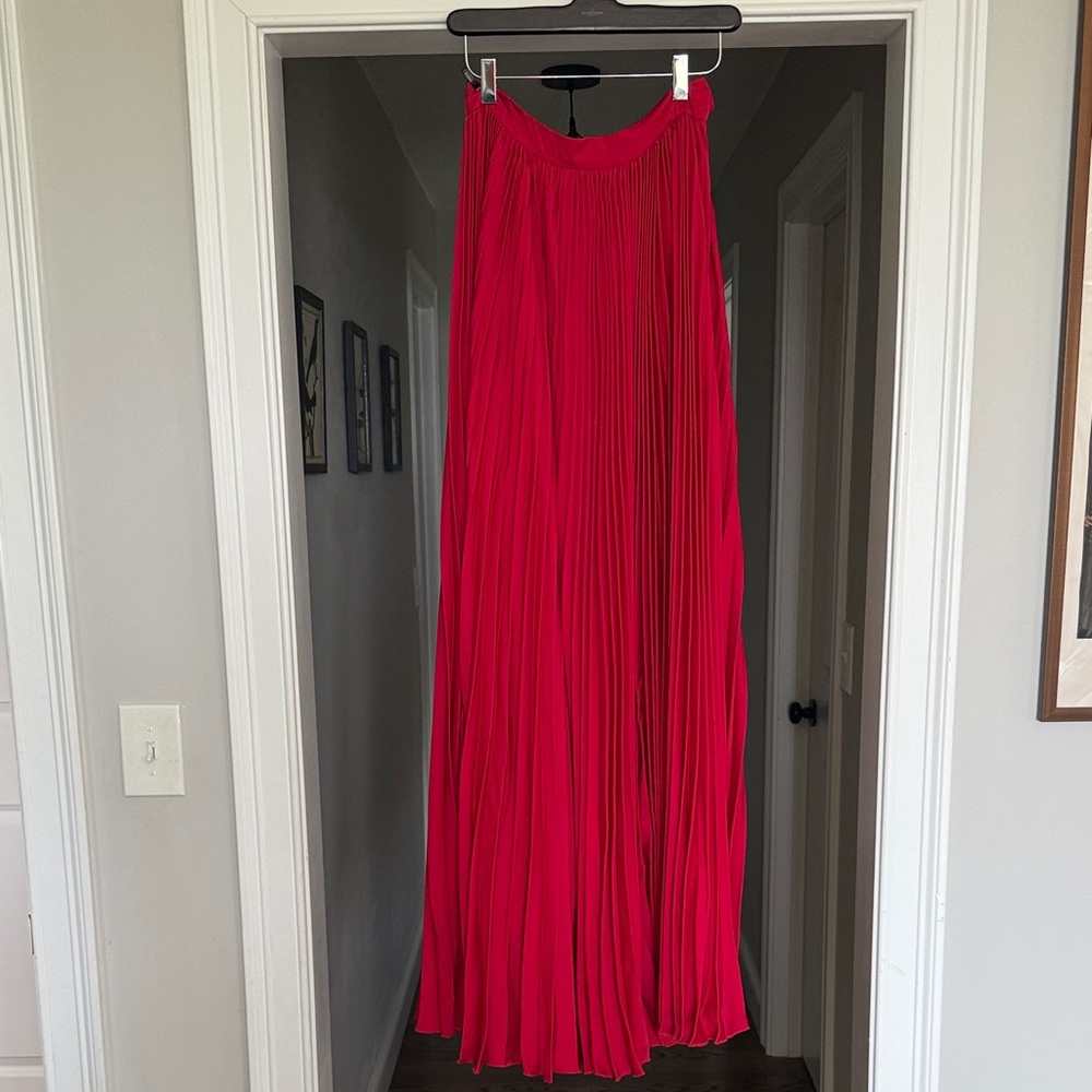 Olivaceous Vibrant Red A-Line Skirt